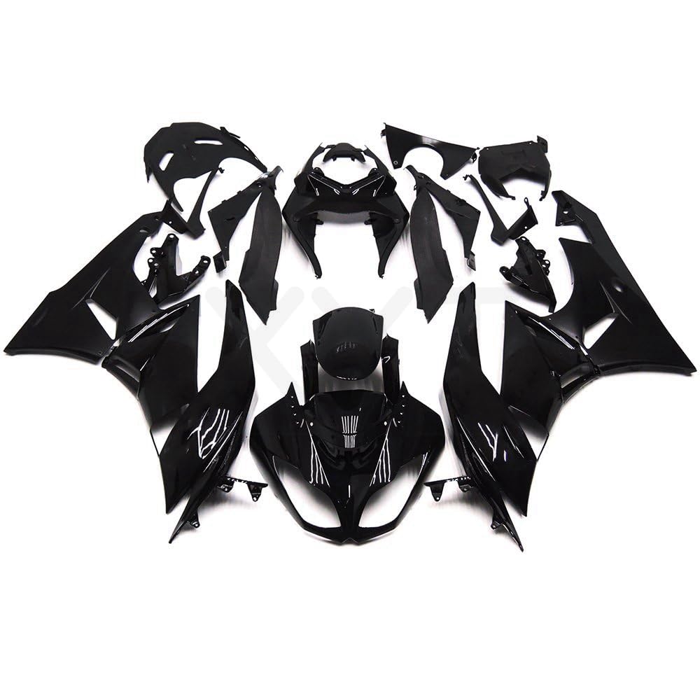 XYTlabs Spritzguss-Kunststoff-Verkleidungsset für 09 10 11 12 ZX6R 2009 2010 2011 2012 ZX-6R 636 schwarze Verkleidungs-Set 002UI von XYTlabs