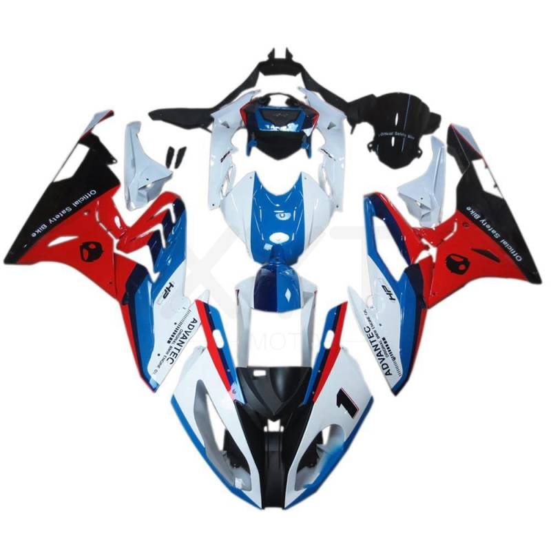 XYTlabs Spritzguss-Kunststoff-Verkleidungsset für 15 16 S1000RR 2015 2016 S 1000 RR Weiß Rot Verkleidungen Set 002SN von XYTlabs