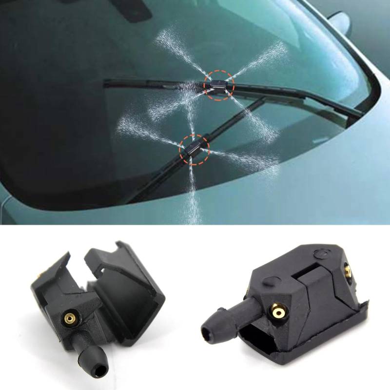 XYUOIS Auto-Frontscheibenwaschdüsen Kompatibel Mit Sanjiang Für Espace Ersatz-Scheibenwischer-Waschanlage-Sprühdüse, Auto-Universal-Frontscheibenwaschpumpe(2pcs Wiper Nozzle) von XYUOIS