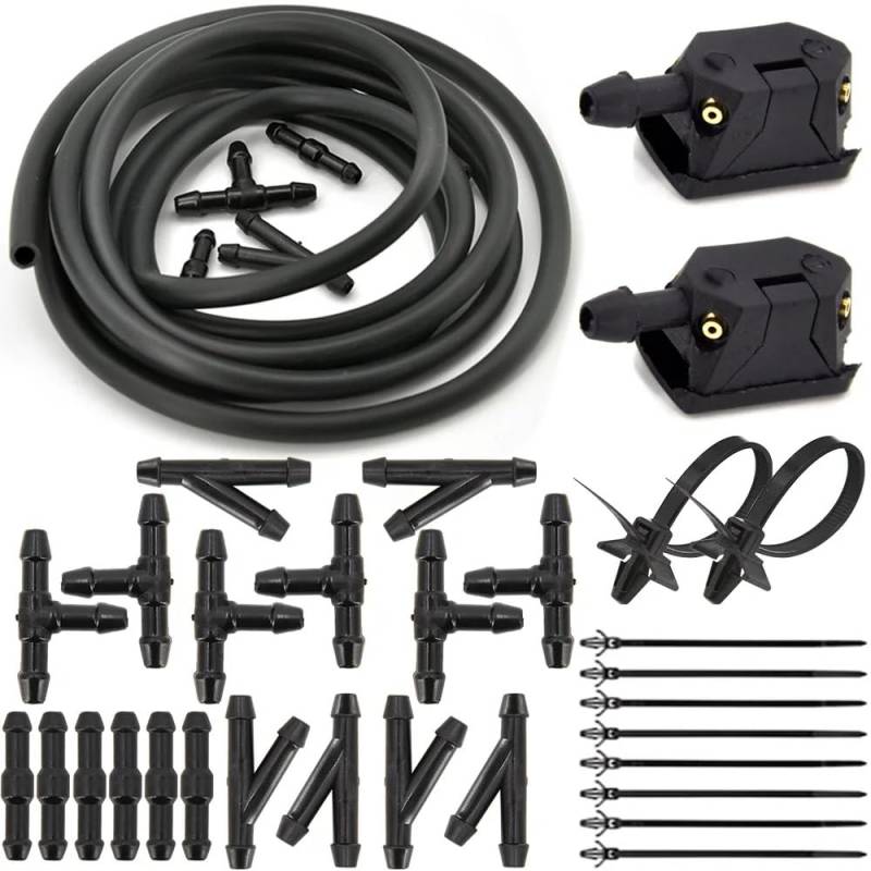 XYUOIS Auto-Frontscheibenwaschdüsen Kompatibel Mit Sanjiang Für Espace Ersatz-Scheibenwischer-Waschanlage-Sprühdüse, Auto-Universal-Frontscheibenwaschpumpe(Nozzle Kit-35pcs) von XYUOIS