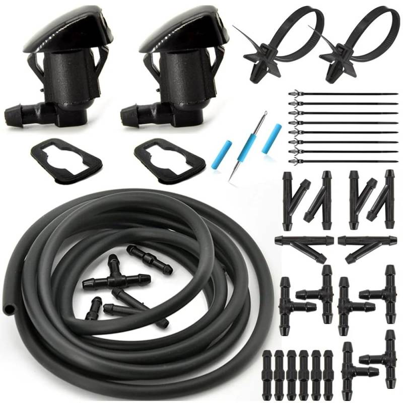 XYUOIS Auto-Frontscheibenwaschdüsen Kompatibel Mit Saturn Für Aura 2007–2010, Frontscheibenwischer-Waschdüsen-Set, Waschspray-Spray-Set 55372143AB(36Pcs-Joiner-Tie) von XYUOIS