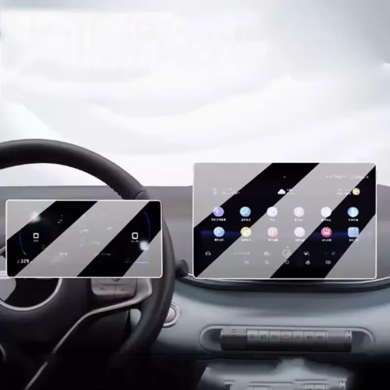 XYUOIS Auto Navi Folie Zubehör Kompatibel Mit BYD Für Seagull 2022 2023 2024, Auto-Navigation Aus Gehärtetem Glas, 10,1 Zoll Und Armaturenbrett, 7 Zoll, Displayschutzfolie von XYUOIS