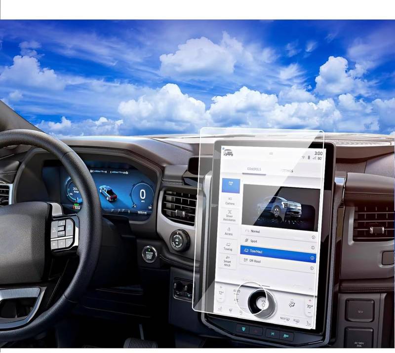 XYUOIS Auto Navi Folie Zubehör Kompatibel Mit Ford Für Expedition Für Lightning 2022 2023 2024, Auto-LCD-GPS-Navigation Und Armaturenbrett, Gehärtetes Glas, Displayschutzfolie, Zubehör von XYUOIS