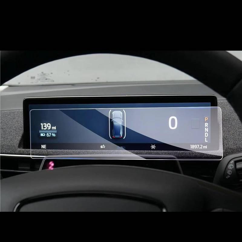 XYUOIS Auto Navi Folie Zubehör Kompatibel Mit Ford Für Mustang Für Mach-E 2021 2022 2023 15,5 Zoll Auto-LCD-GPS-Navigation Gehärtetes Glas Und Armaturenbrett-Displayschutzfolie(Dashboard) von XYUOIS