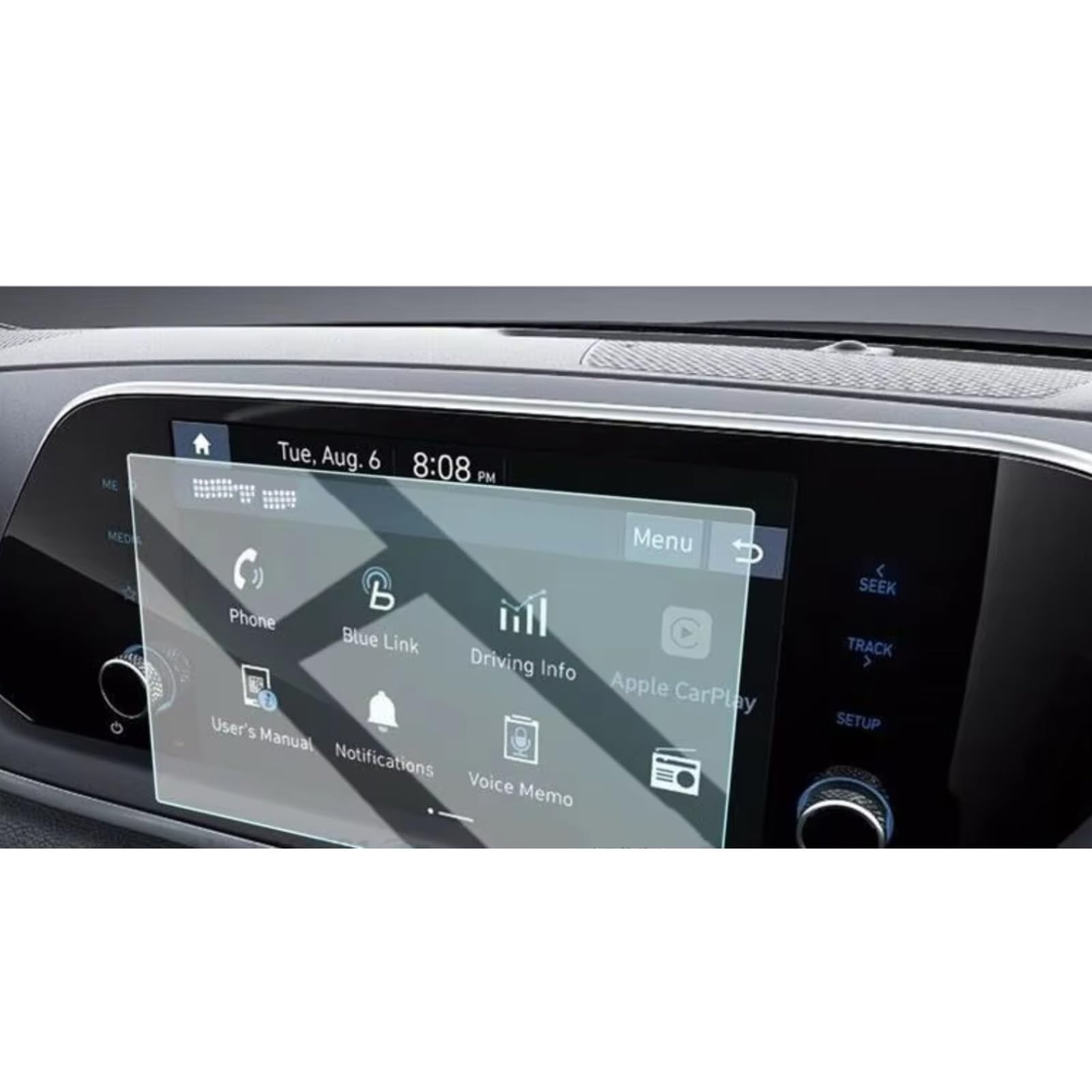 XYUOIS Auto Navi Folie Zubehör Kompatibel Mit Hyundai Für Sonata 2020 2021 2022, Auto-Infotainment, GPS-Konsole, Navigation, Gehärtetes Glas(8 inch) von XYUOIS