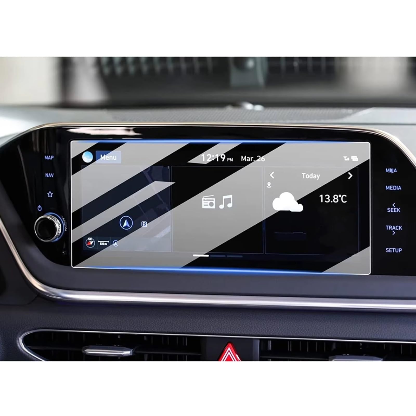 XYUOIS Auto Navi Folie Zubehör Kompatibel Mit Hyundai Für Sonata 2020 2021 2022 2023, Auto-Innenzubehör, 10,25 Zoll Auto-LCD-GPS-Navigation, Gehärtetes Glas, Displayschutzfolie von XYUOIS