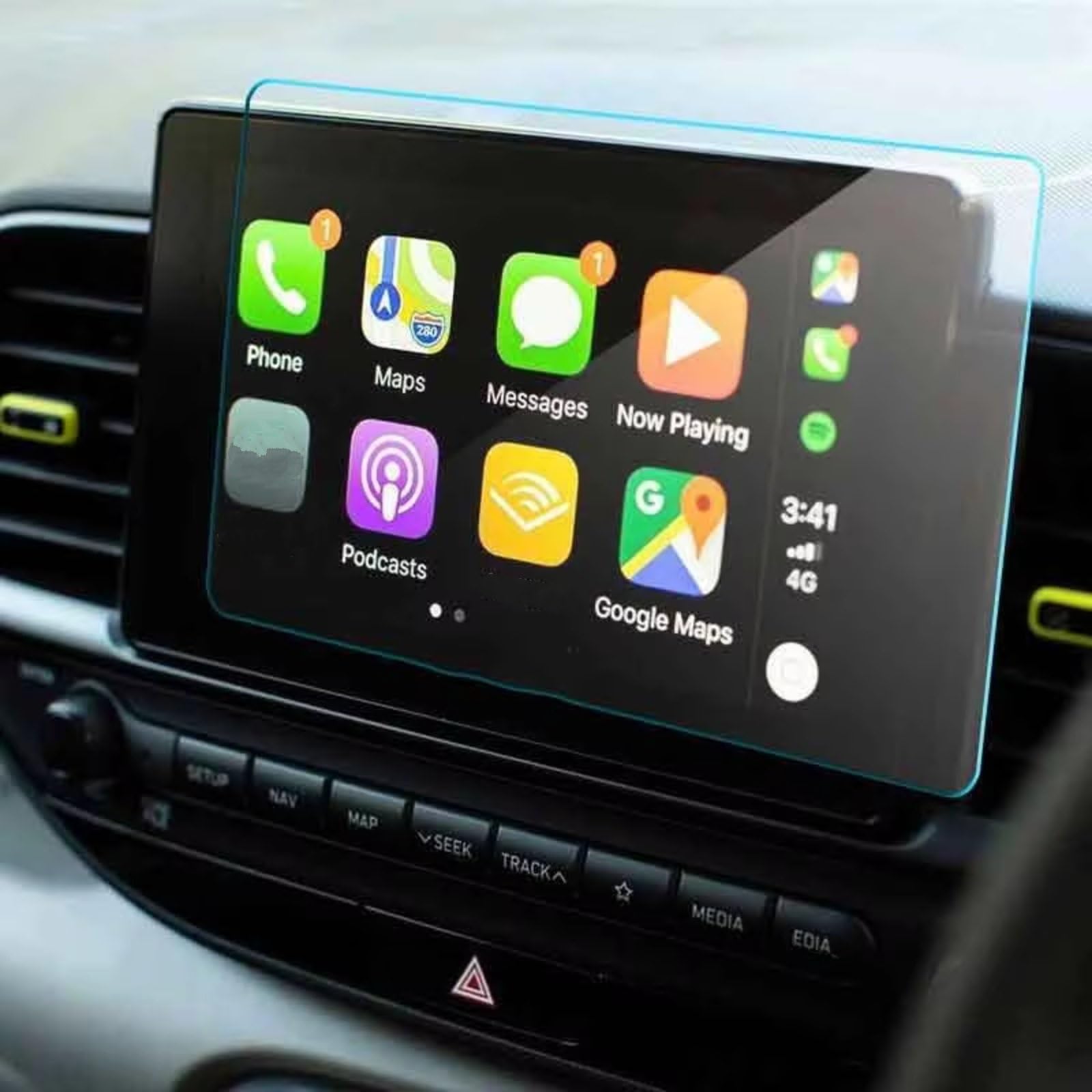 XYUOIS Auto Navi Folie Zubehör Kompatibel Mit Hyundai Für Venue 2020, Auto-Innenzubehör, Navigation, Anti-Fingerabdruck-Schutzfolie Aus Gehärtetem Glas von XYUOIS