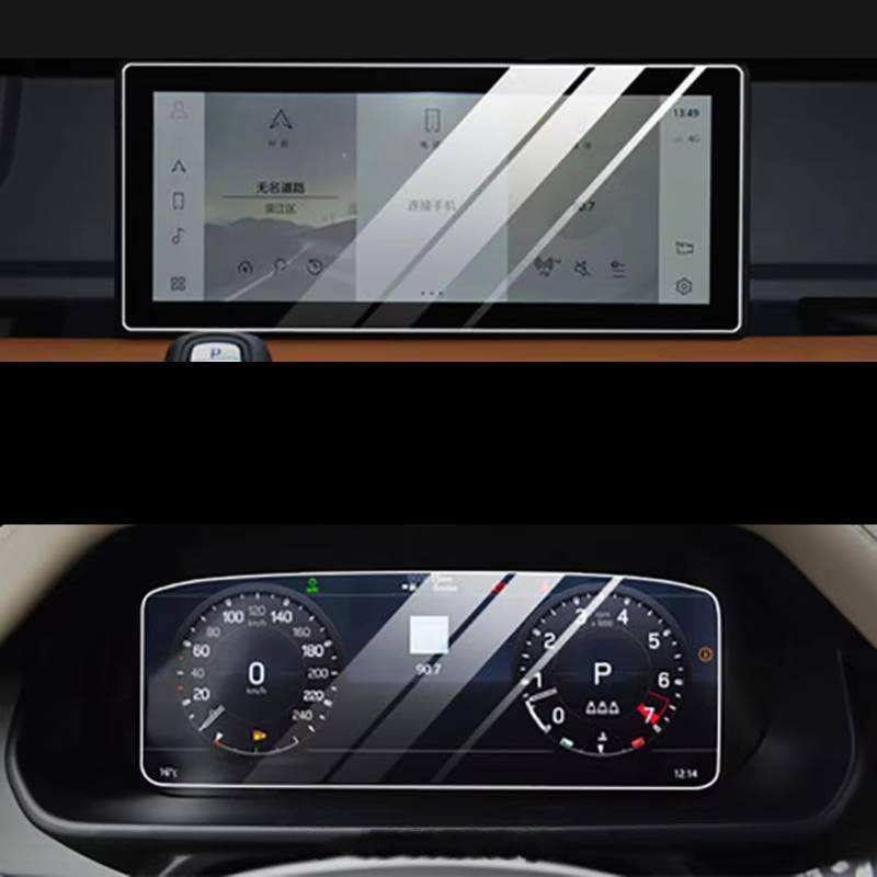 XYUOIS Auto Navi Folie Zubehör Kompatibel Mit Land Für Rover Für Defender P400 HSE 2020 2021 Auto-Navigationsbildschirm AntiFingerprint Gehärtetes Glas Schutzfolie(GPS and Instrument) von XYUOIS