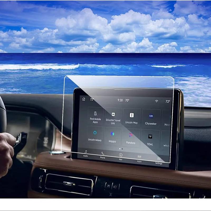 XYUOIS Auto Navi Folie Zubehör Kompatibel Mit Lincoln Für Aviator 2020 2021 2022 2023, Gehärtetes Glas, Displayschutzfolie, 10,1 Zoll, Auto-GPS-Navigationszubehör von XYUOIS