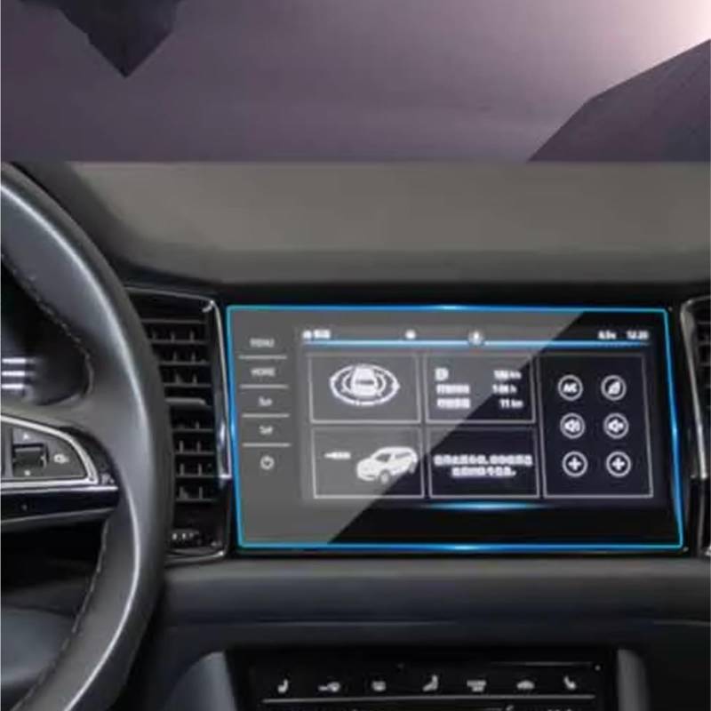 XYUOIS Auto Navi Folie Zubehör Kompatibel Mit Skoda Für Kodiaq 2021, Autozubehör, 9,2 Zoll, Infotainment, GPS, Navigation, Gehärtetes Glas, Displayschutzfolie(GPS) von XYUOIS