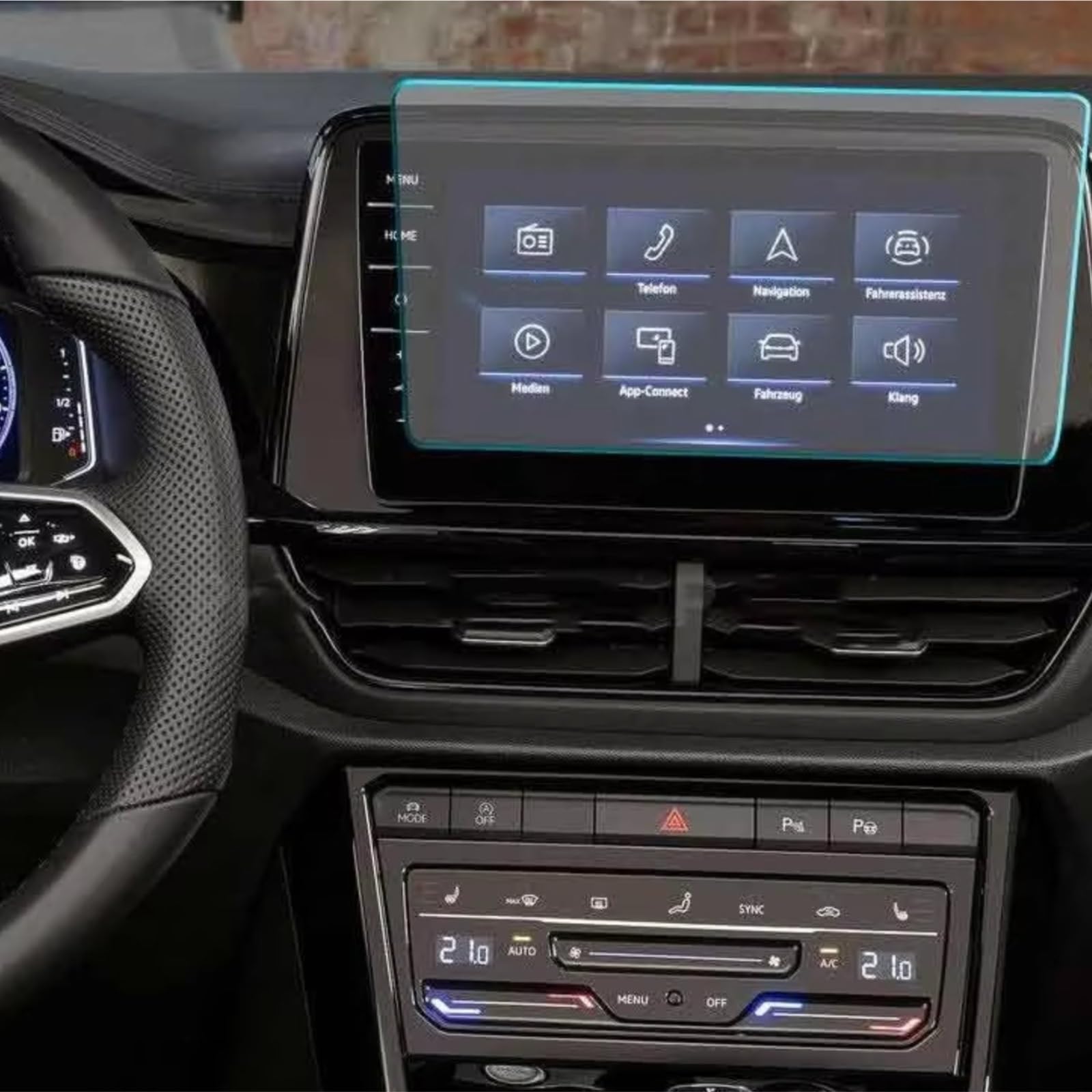 XYUOIS Auto Navi Folie Zubehör Kompatibel Mit VW Für T-ROC 2022, Auto-Infotainment, GPS-Navigation, Anti-Fingerabdruck-Schutzfolie Aus Gehärtetem Glas(GPS) von XYUOIS