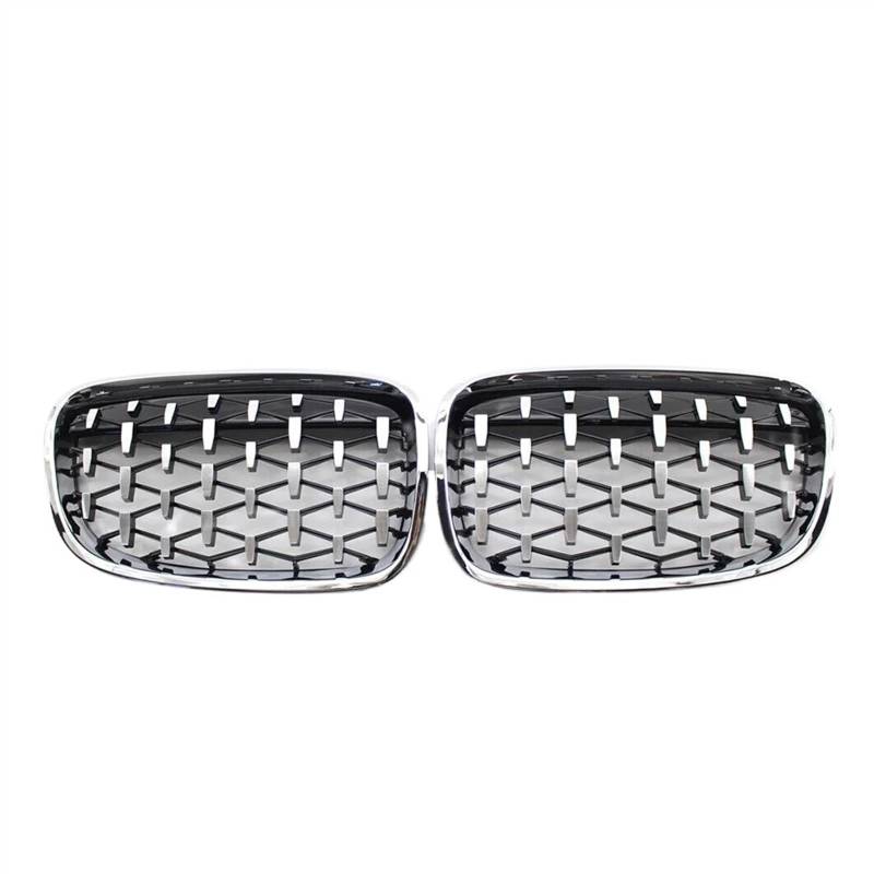 XYUOIS Front Kühlergrille Kompatibel Mit 1er F20 M140i 118d F21 2012 2013 2014 Front Diamonds Style Grille Zubehör Front Kühlergrills Ersetzen(Diamond-Silver) von XYUOIS