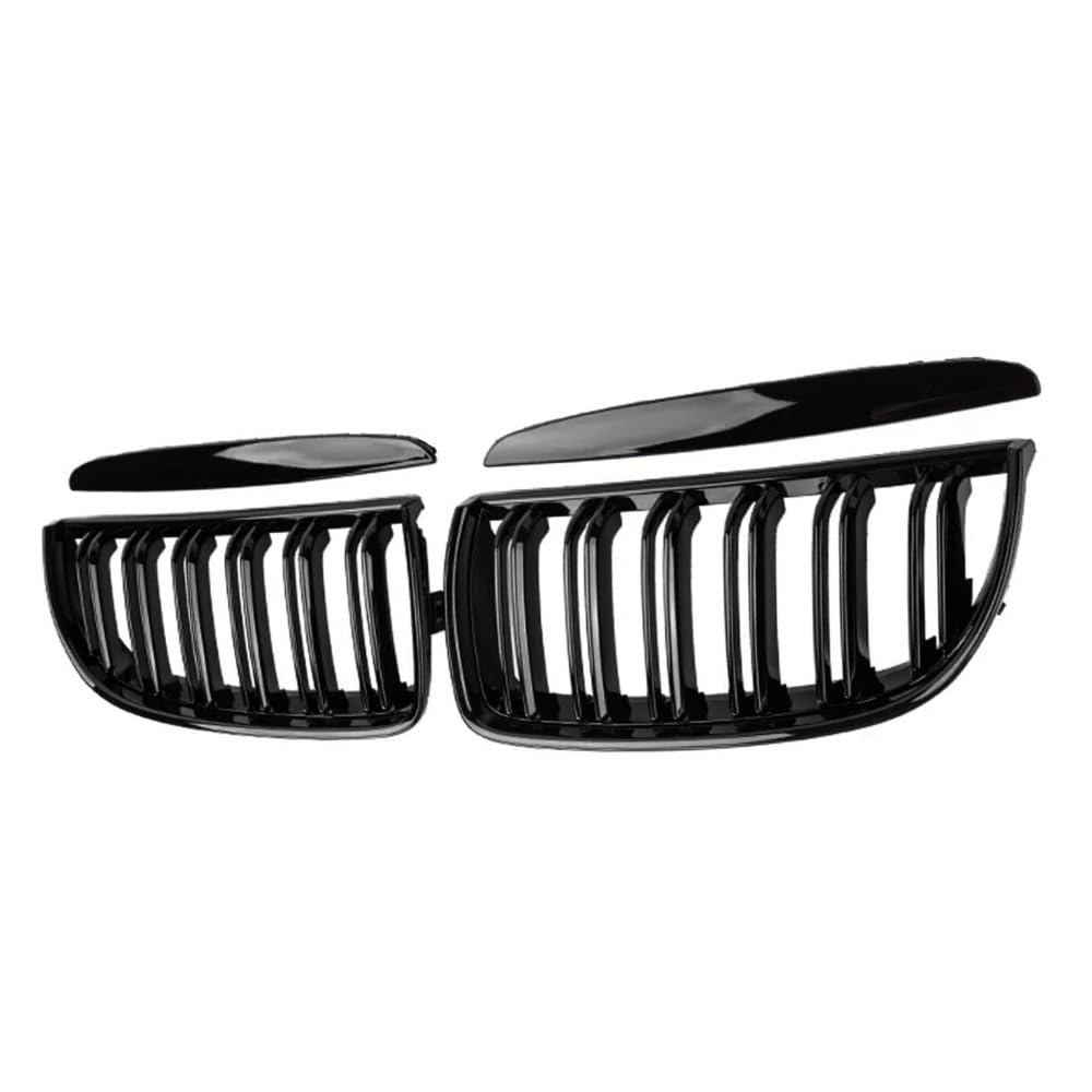 XYUOIS Front Kühlergrille Kompatibel Mit 3er E90 E91 2005 2006 2007 2008 Auto Frontstoßstange Nierengrill Renngitter Matt/Glanz Schwarz Doppellamellen(Gloss Black) von XYUOIS