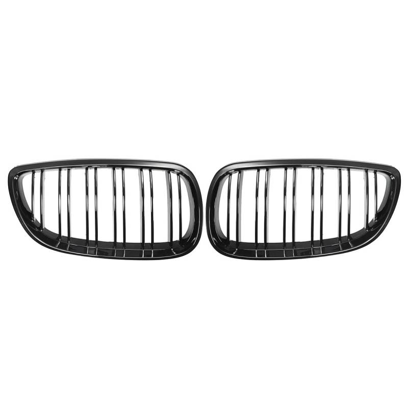 XYUOIS Front Kühlergrille Kompatibel Mit 3er E92 E93 M3 2007 2008 2009 2010 Schwarz Glänzender Doppellamellengrill Auto-Styling Renngrill Frontstoßstangengrill von XYUOIS