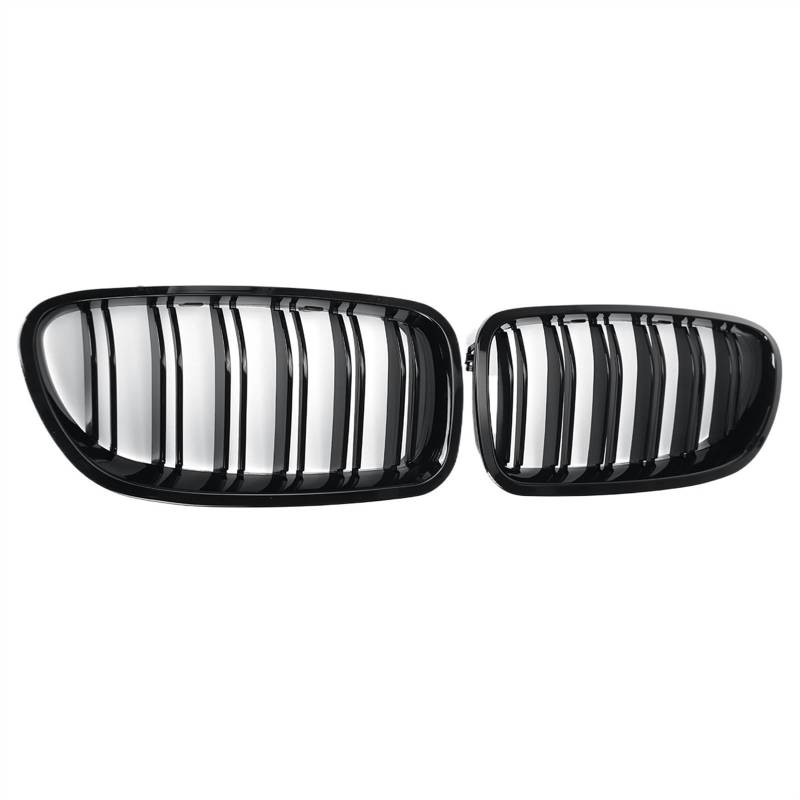 XYUOIS Front Kühlergrille Kompatibel Mit 5er F10 F11 F18 2010 2011 2012 2013 2014 2015 2016 2017 Glänzend Schwarz Front Nieren Doppellamellen Grill Kühlergrill von XYUOIS