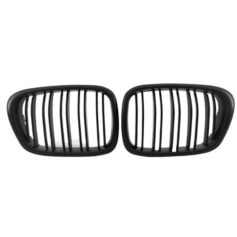 XYUOIS Front Kühlergrille Kompatibel Mit E39 5er 525 528 1999 2000 2001 2002 2003 Schwarz Glänzender Kühlergrill Auto-Fronthaubengrill Nierengitter Zubehör(Matte Black) von XYUOIS