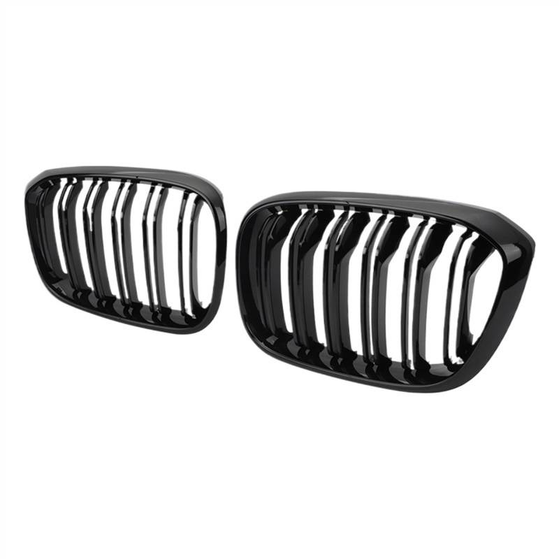 XYUOIS Front Kühlergrille Kompatibel Mit X3 G01 G08 Für X4 G02 2018 2019 2020 2021 Renngitter Auto-Styling Doppellamellen-Auto-Frontgrill Nierengrill(Gloss Black) von XYUOIS