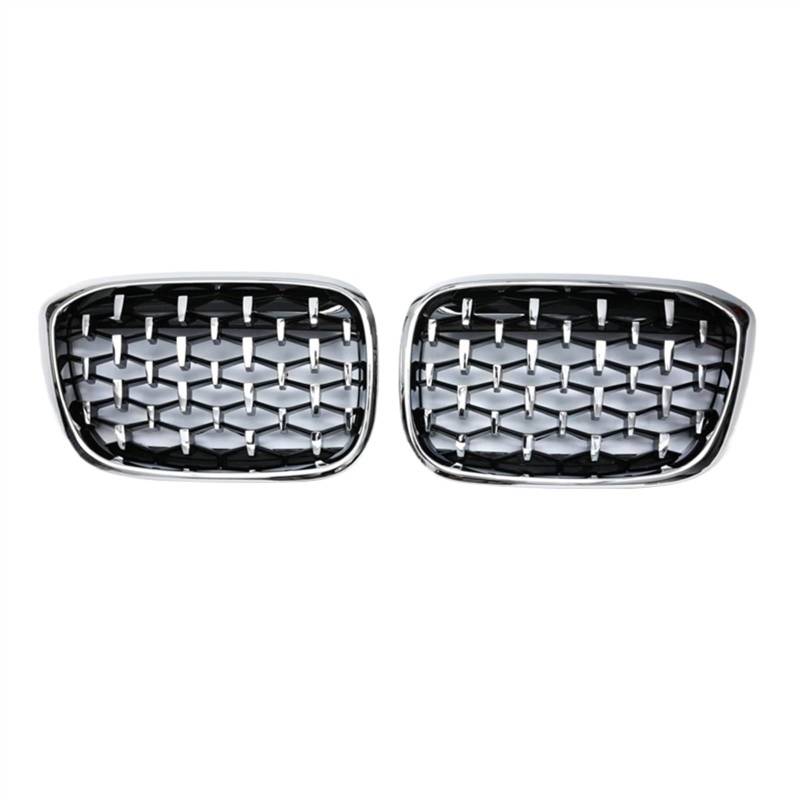 XYUOIS Front Kühlergrille Kompatibel Mit X3 X4 G01 G08 G02 2017 2018 2019 2020 2021 Diamantgrills Meteor Style Ersatzgrill Auto Frontstoßstangengrill(All Silver) von XYUOIS