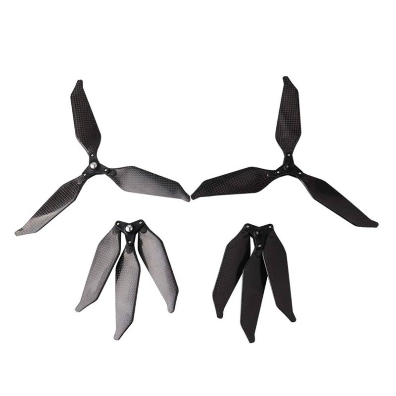 XYWOPO 4-teiliger Kohlefaser-Propeller, for DJI, for Phantom, 2, for Phantom, 3 Standard/Advance/Professional Drone, selbstspannender 3-Blatt-Klapppropeller Drohnenpropeller(Bundle 2) von XYWOPO