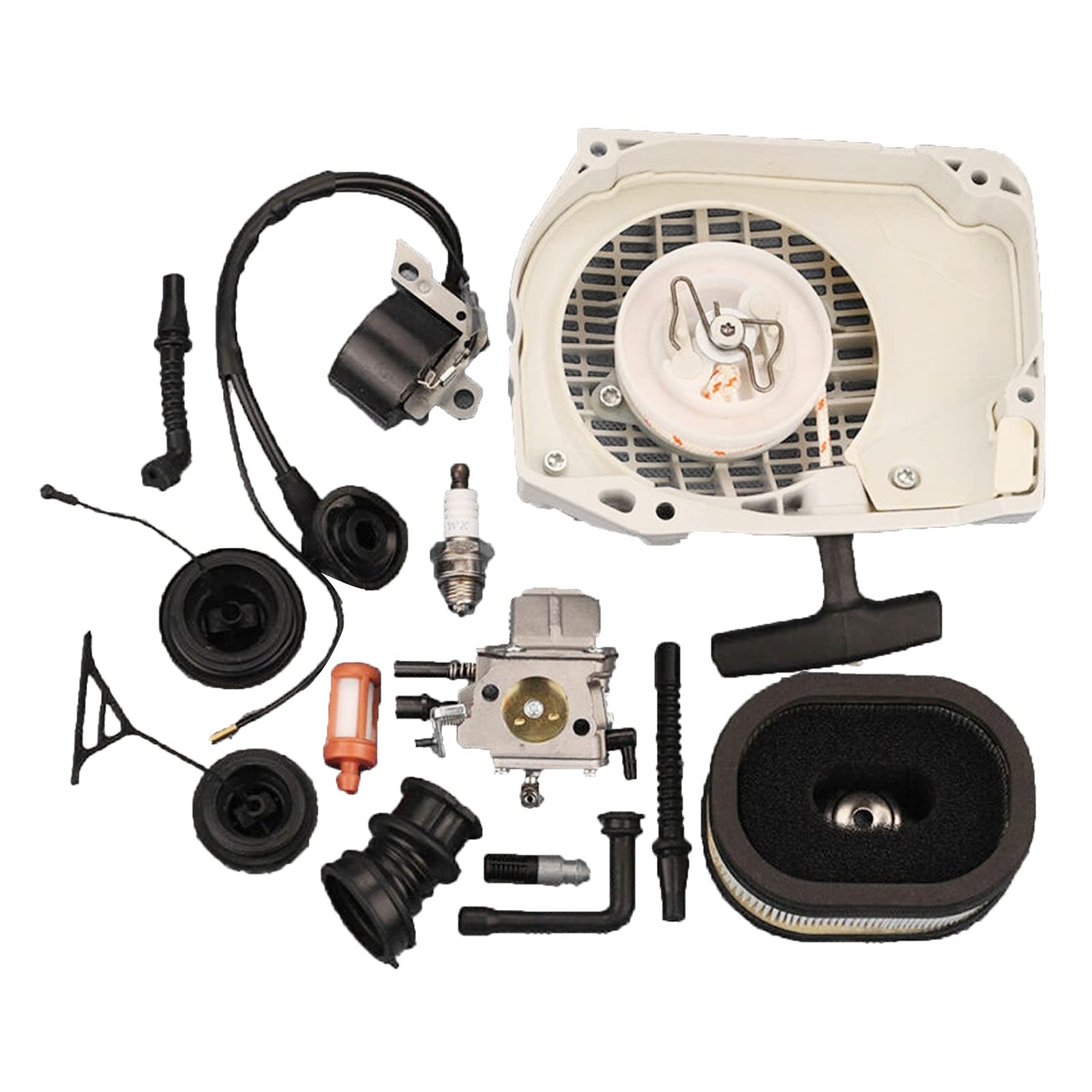 XYWOPO Zündspule Vergaser Kit Rücklaufstarter Garten Rasenmäher Trimmer, for STIHL, 064 066 MS640 650 660 Kettensäge 1122 120 0623 WJ-67A HS-320A Vergaser von XYWOPO