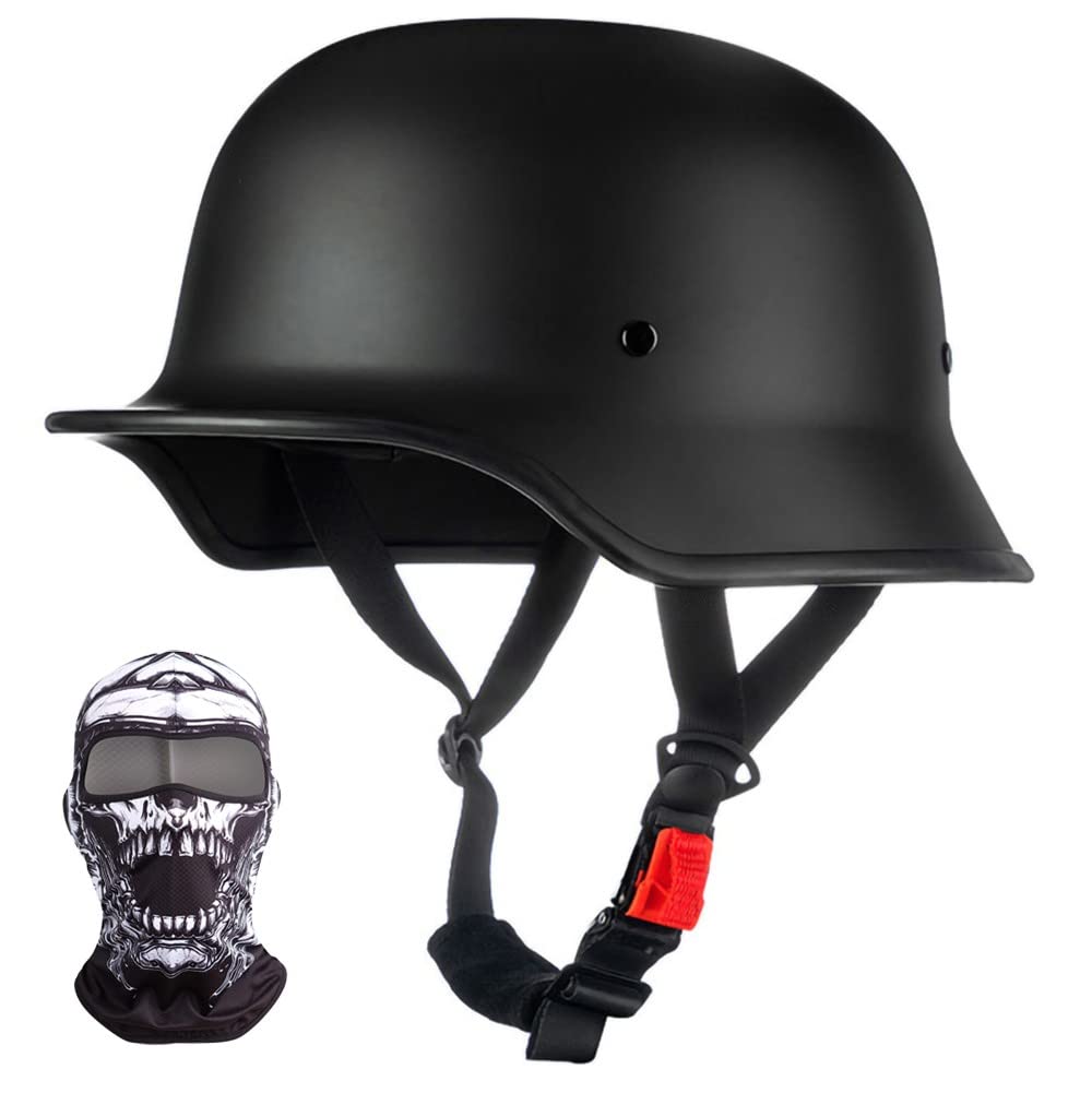 Motorrad Halbhelm Retro Halbschalenhelm Retro Deutsche Motorradhelm mit ECE Genehmigt, Vintage Offenem Helm Jet-Helm Für Männer Und Frauen Fahrrad Cruiser Chopper Moped Roller 57-64cm von XYYYM