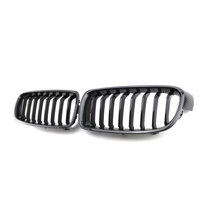 Nieren Schwarz Kühlergrill Streifen Kühlergrill für BMW 3 Series F30 F35 2012-2019,Grill Glanz Schwarz Doppelsteg Sport Kühlergrill von XYghzh