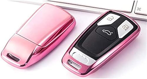 Auto SchlüSsel GehäUse für Audi A4 A5 Q5 Q7 TT TTS S5 S8 2016+,AutoschlüSsel FunkschlüSsel Fernbedienung SchlüSselgehäUse ZubehöR Auto Accessoires,Pink von XZDGDXZY