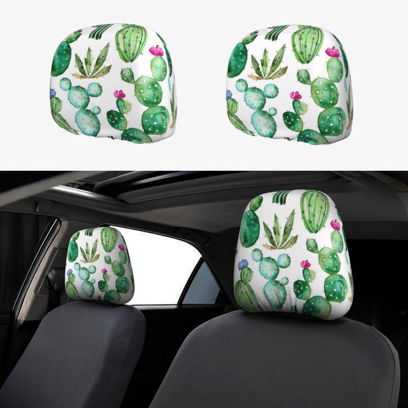 XZDWYX Auto-Kopfstützenbezug mit Kaktusblumen, 2 Stück: Lassen Sie Komfort und Mode perfekt in jedem Detail verschmelzen von XZDWYX