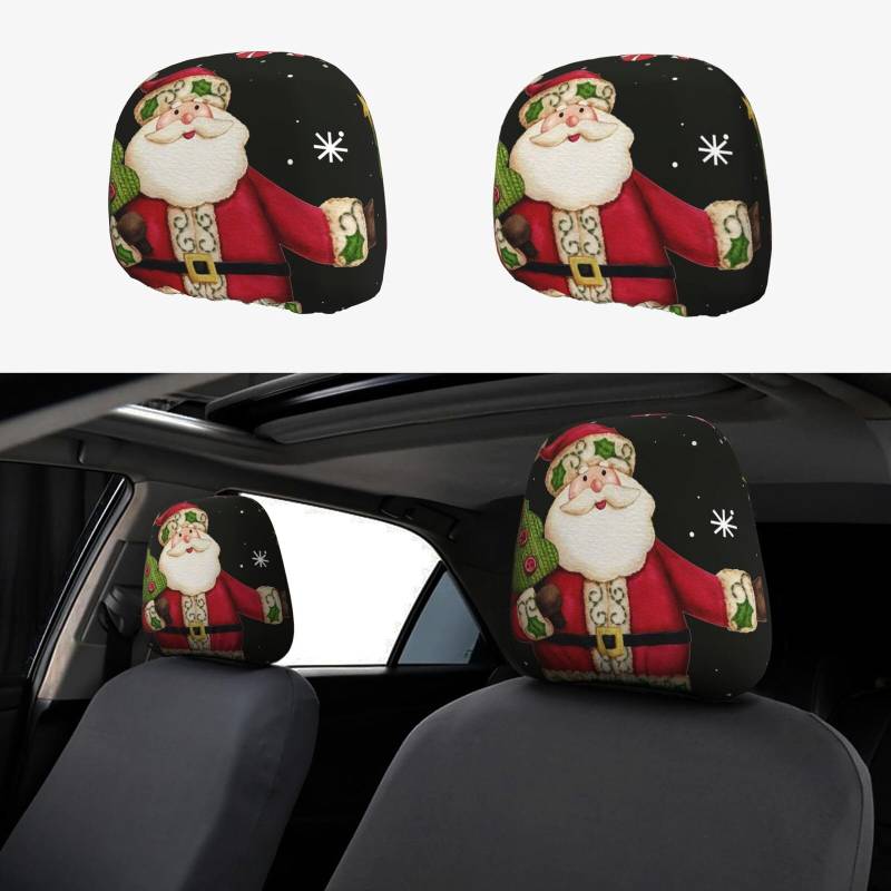 XZDWYX Merry Christmas Auto-Kopfstützenbezug, 2-teilig: Lassen Sie Komfort und Mode perfekt in jedem Detail verschmelzen von XZDWYX