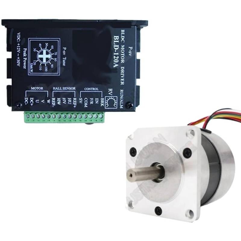 100W Brushless 24VDC BLDC Driver electronic starter Kits NEMA23 57MM 0.33Nm Sensor Drive 8A Adjustable Speed 3000RPM PWM 3PH 8mm Shaft XZEGJMEO von XZEGJMEO