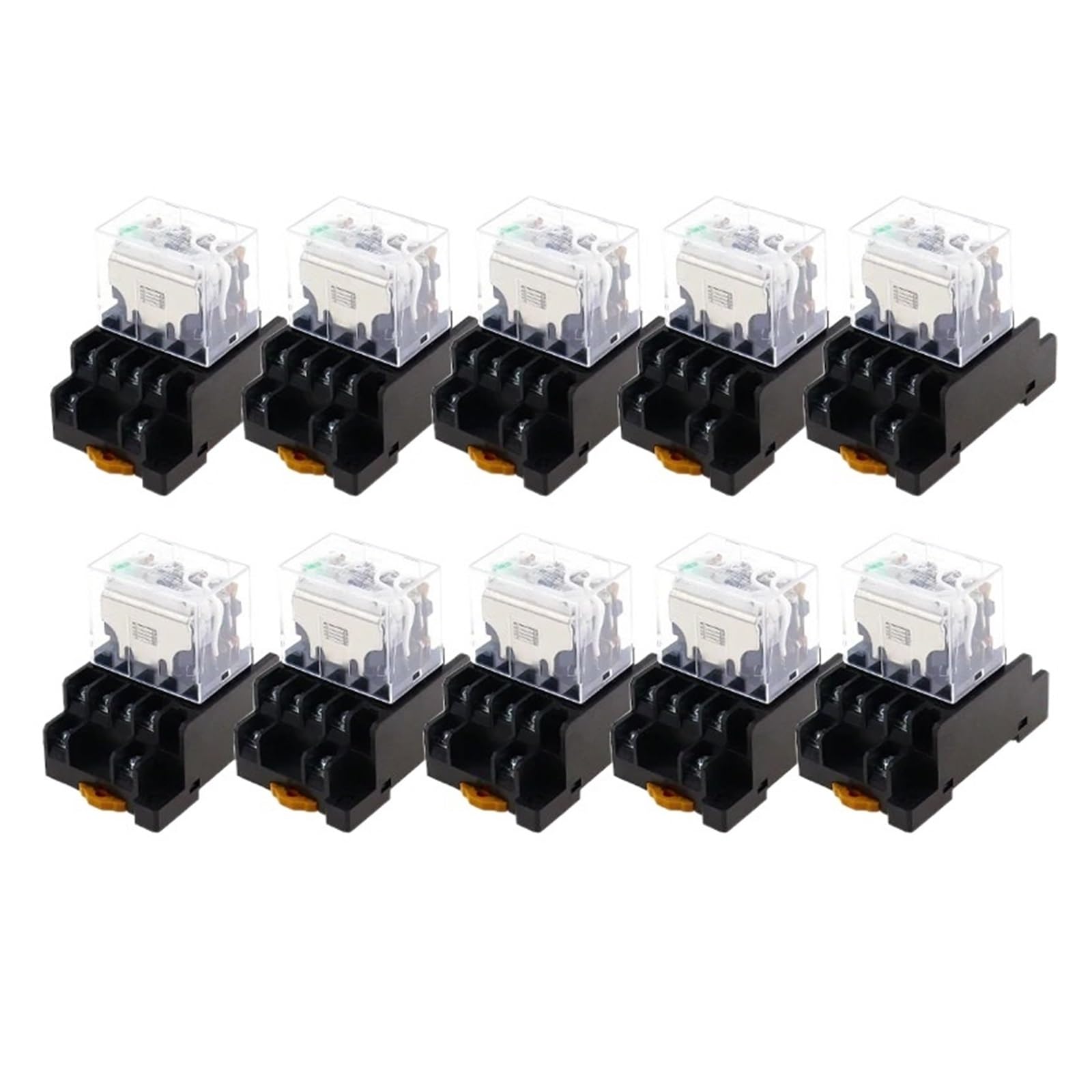 10Set LY4NJ HH64P AC 110V 220V DC 12V DC 24V 14PIN 10A silver Power Relay Coil 4PDT with socket Base LY3NJ HH62P LY2NJ XZEGJMEO(AC220V) von XZEGJMEO