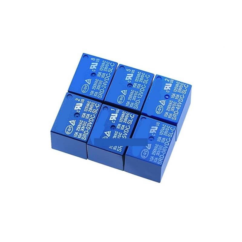 5PCS Relays SRD-03V 05V 06 09V 12V 24V 48VDC -SL-C 5PIN 10A T73 XZEGJMEO(12V) von XZEGJMEO