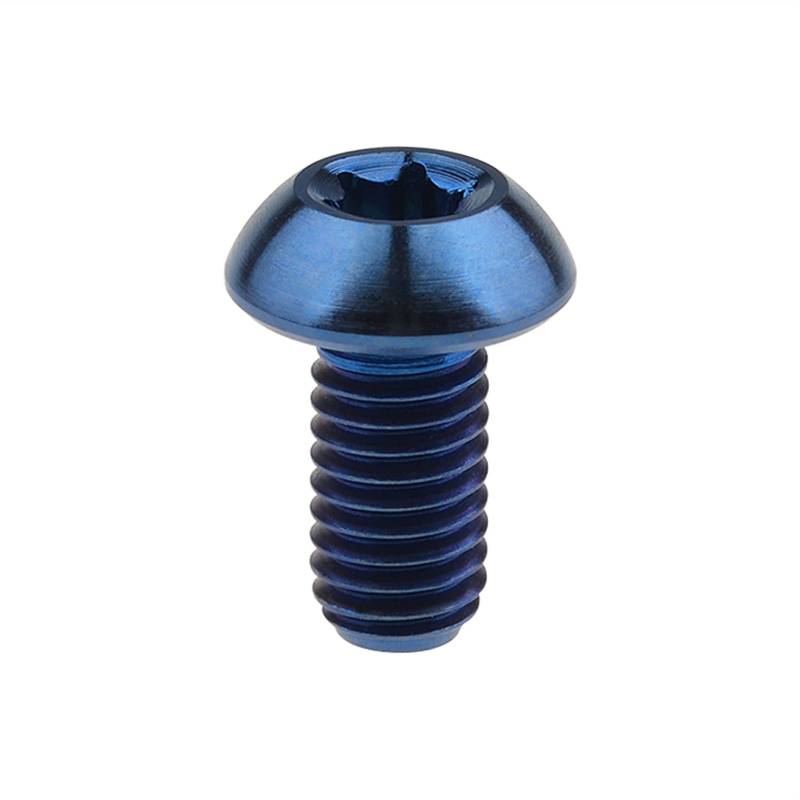 Titan-Ti-Bolzen M5x10 12mm Flaschenhalter T25 Torx-Kopfschraube for Fahrrad-Rad-Zubehör Befestigungselemente (Color : Blue, Length : 10mm) von XZMALZYC