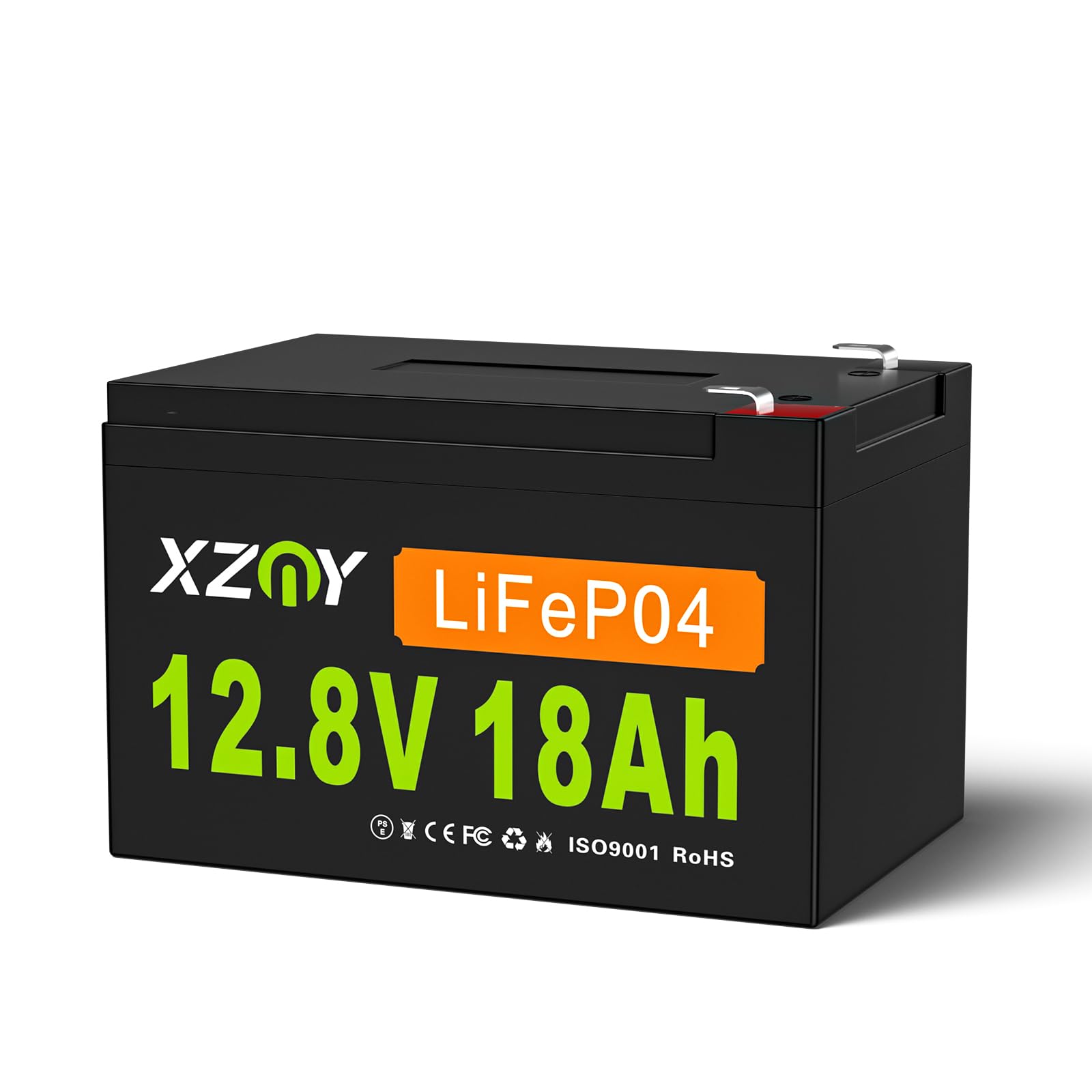 XZNY® 12V 18Ah LiFePO4 Lithiumbatterie, 5000+ Zyklen Deep Cycle 12V LiFePO4 Akku mit 20A BMS, 12V wiederaufladbare Lithium Akku für USV, Elektromobile, Solarsysteme, Fischfinder, Outdoor-Camping von XZNY