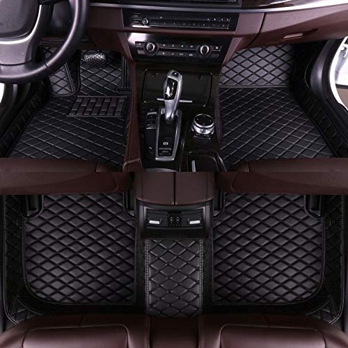 Auto Fußmatten für Audi S5 8T (2door) Coupé 2007-2016,Allwetter All-Inclusive-Stil Autoteppich Langlebiges wasserdichte Leder Bodenmatten Teppich Schutzmatte,A-Black von XZQSJHP