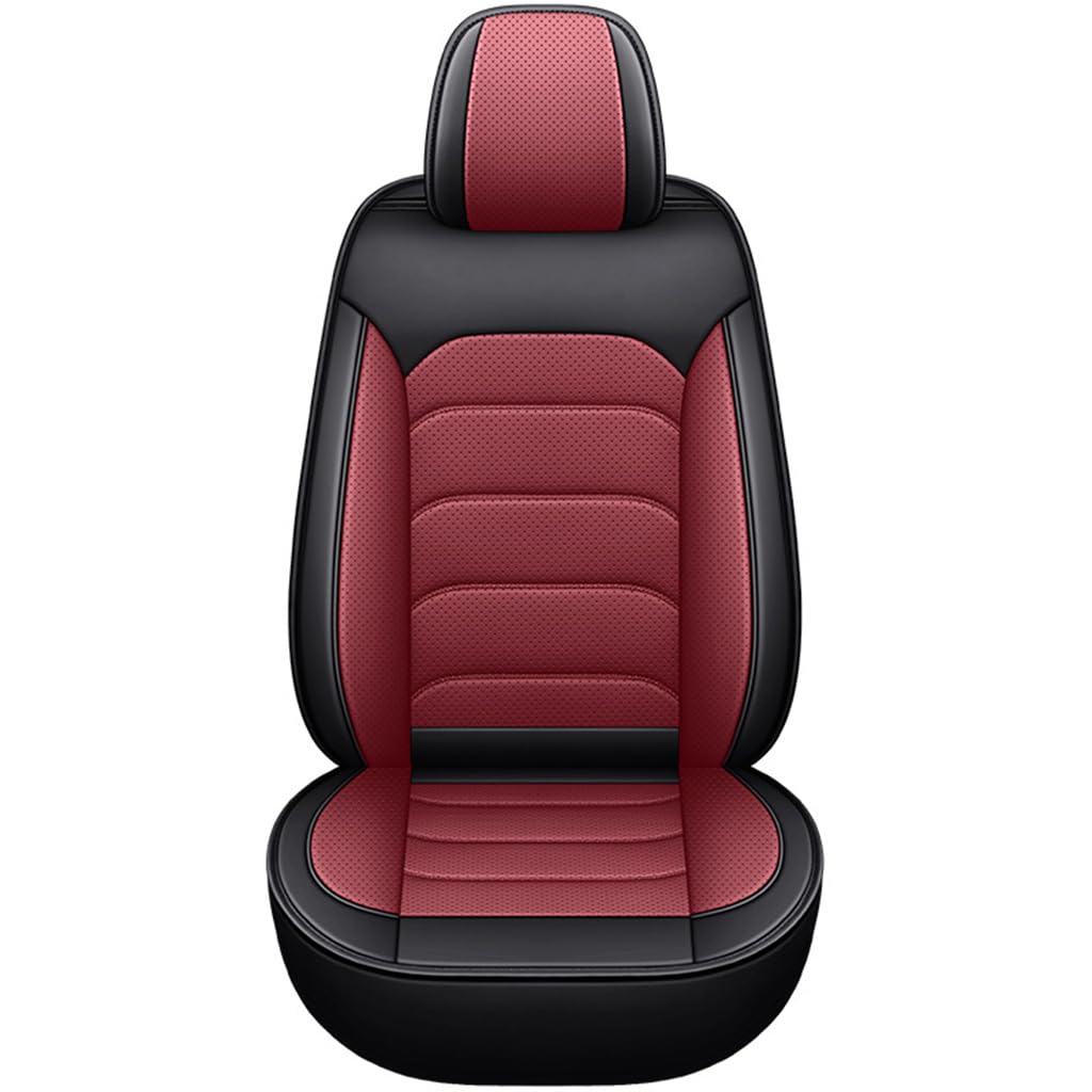 XZQSJHP Car Seat Cover für MINI Mini 4seats 2004-2013,Leather Cushion Single Seat Cushion Ventilated Seat Protectors Side Airbag Compatible,A-Black Red von XZQSJHP