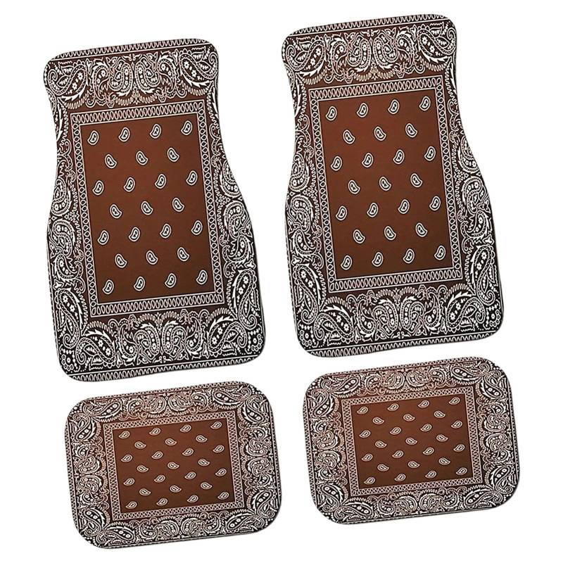 Boho Auto Fußmatten - 4 Stabile Böhmische Stil Autoteppiche Boho Autoteppich - Automatten Vorne Hinten Vollständiges Set 4pcs - Heavy Duty Teppiche Boho Auto Zubehör Anti-Rutsch Retro Schützt vor von Xasbseulk