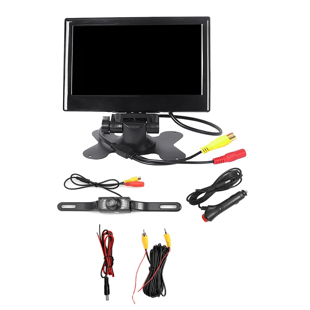 Xbsduih 12V-24V 7-TFT-LCD-Farb-HD-Monitor mit Nummernschildkamera für Auto-CCTV-Rückfahrkamera-Ersatzzubehör von Xbsduih