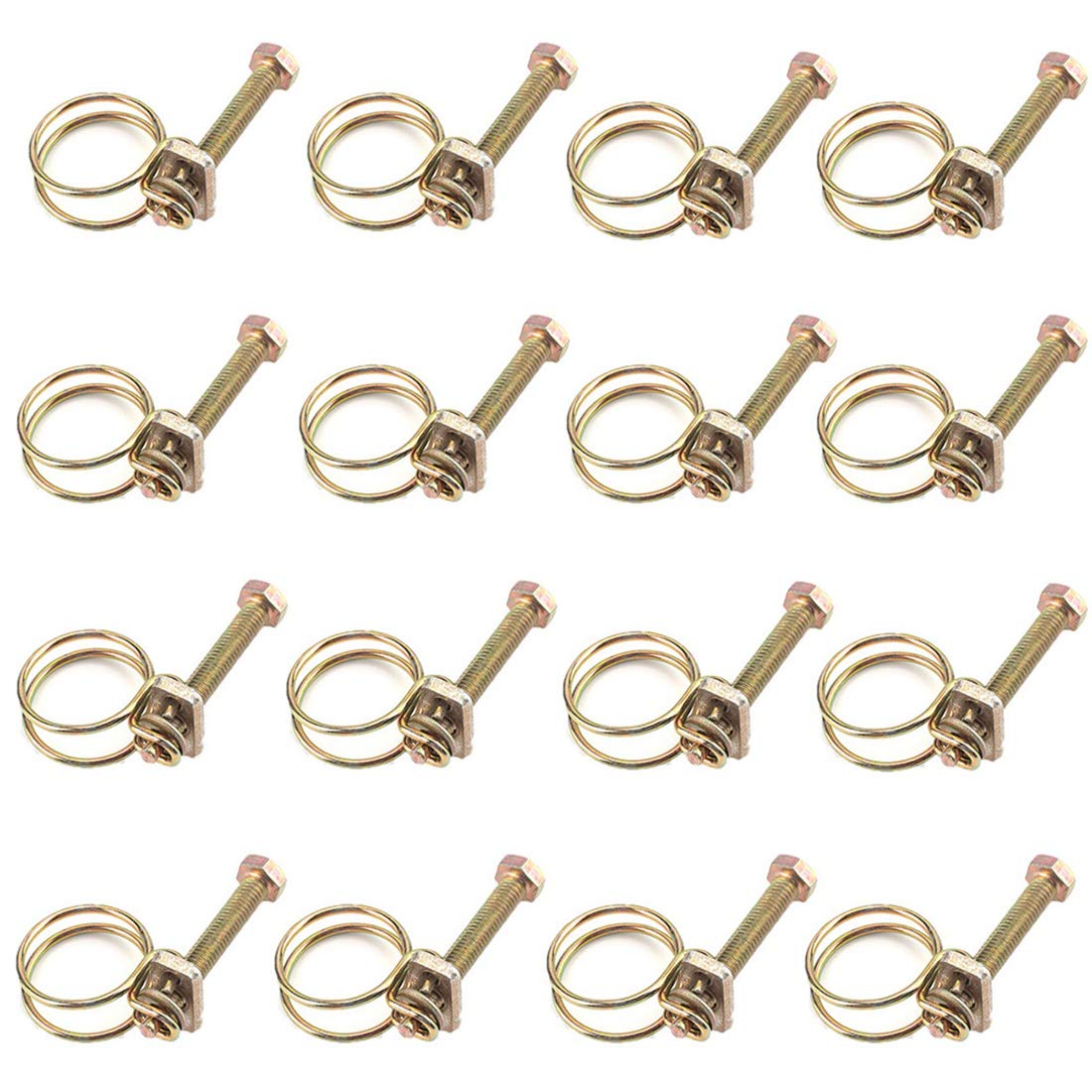 Xbsduih 50PCS 22MM Schlauchklemme Einstellbare Rohrklemme Doppeldraht-Schlauchschellenklemme Klempner-Befestigungselemente von Xbsduih