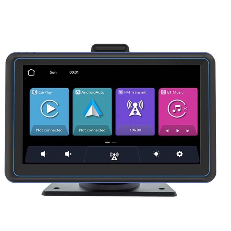 Xbsduih 7-Auto-Touchscreen, Kabelloses CarPlay und Android Auto, Tragbarer Automatischer Multimedia-Player, Navigationsbildschirm, Langlebig, Einfache Installation, Einfach zu Bedienen von Xbsduih