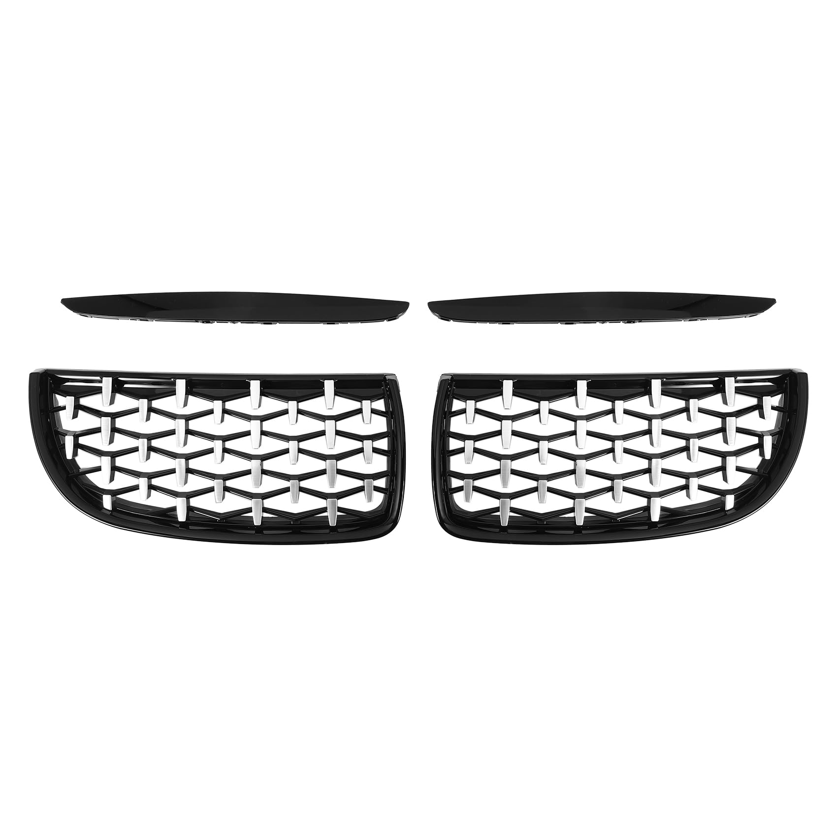 Xbsduih Glanz SchwarzChrom Diamant Meteor Neueste Style Grill für - 3Er E90 E91 325I 328I 335I Pre- 2005-2008 von Xbsduih