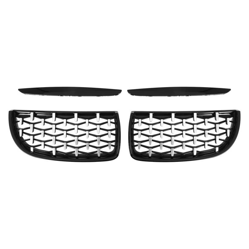 Xbsduih Glanz SchwarzChrom Diamant Meteor Neueste Style Grill für - 3Er E90 E91 325I 328I 335I Pre- 2005-2008 von Xbsduih