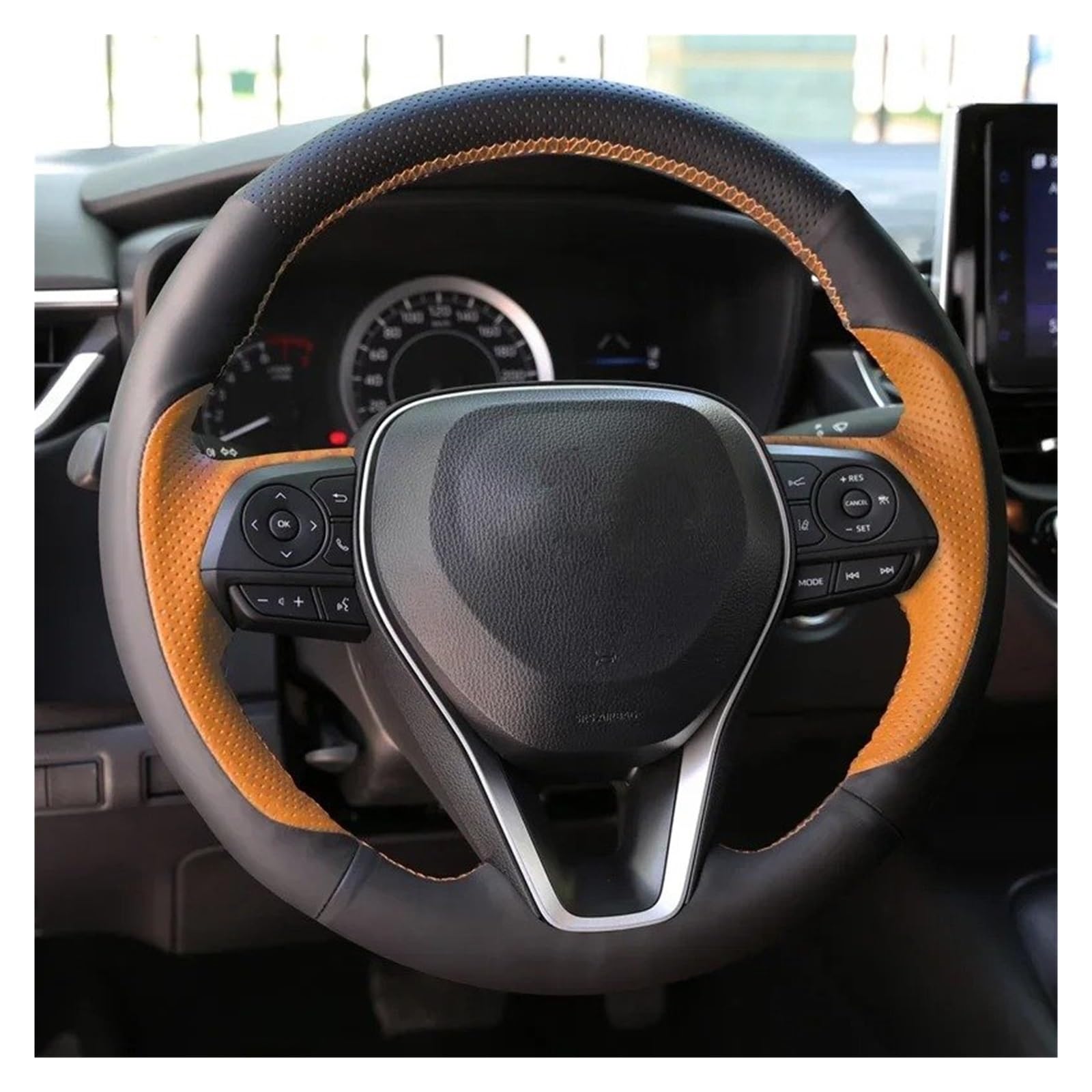 Auto Lenkradbezug Auto Lenkrad Abdeckung Für Toyota Für Camry Für Avalon Für Corolla Für Highlander Für Wildlander Auto Zubehör Lenkradabdeckungen(Orange) von Xgupxuc