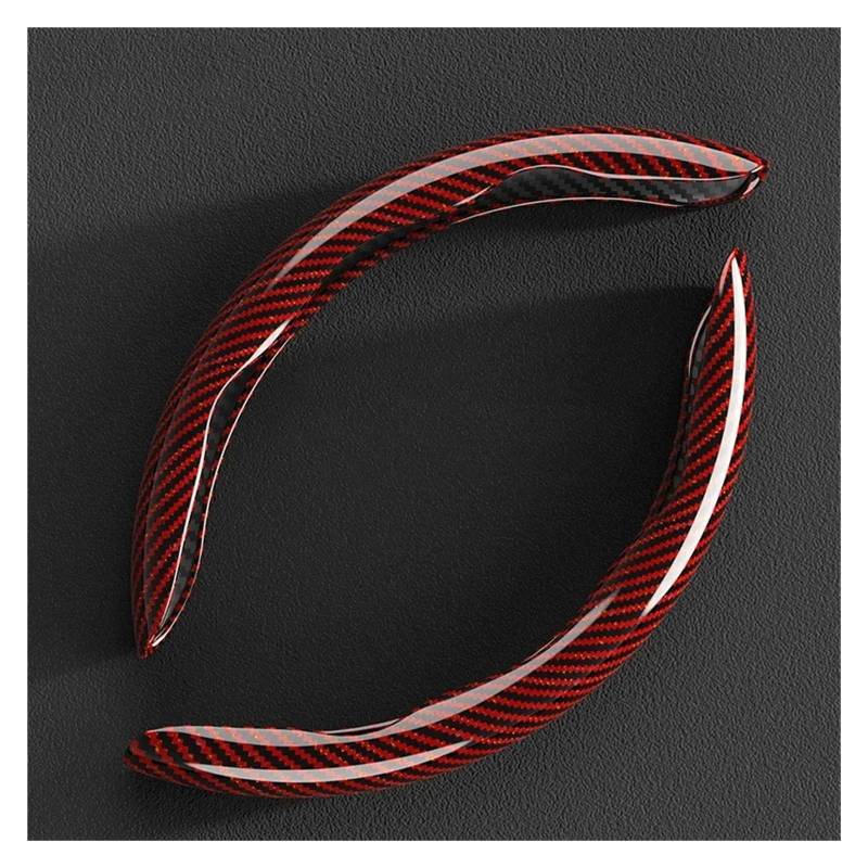 Auto Lenkradbezug Auto Universal-Carbon Faser Auto Lenkrad Abdeckung Nicht-Slip Karte Abdeckung Auto Lenkrad Griff Booster Schutzhülle Lenkradabdeckungen(Carbon Fiber Red) von Xgupxuc