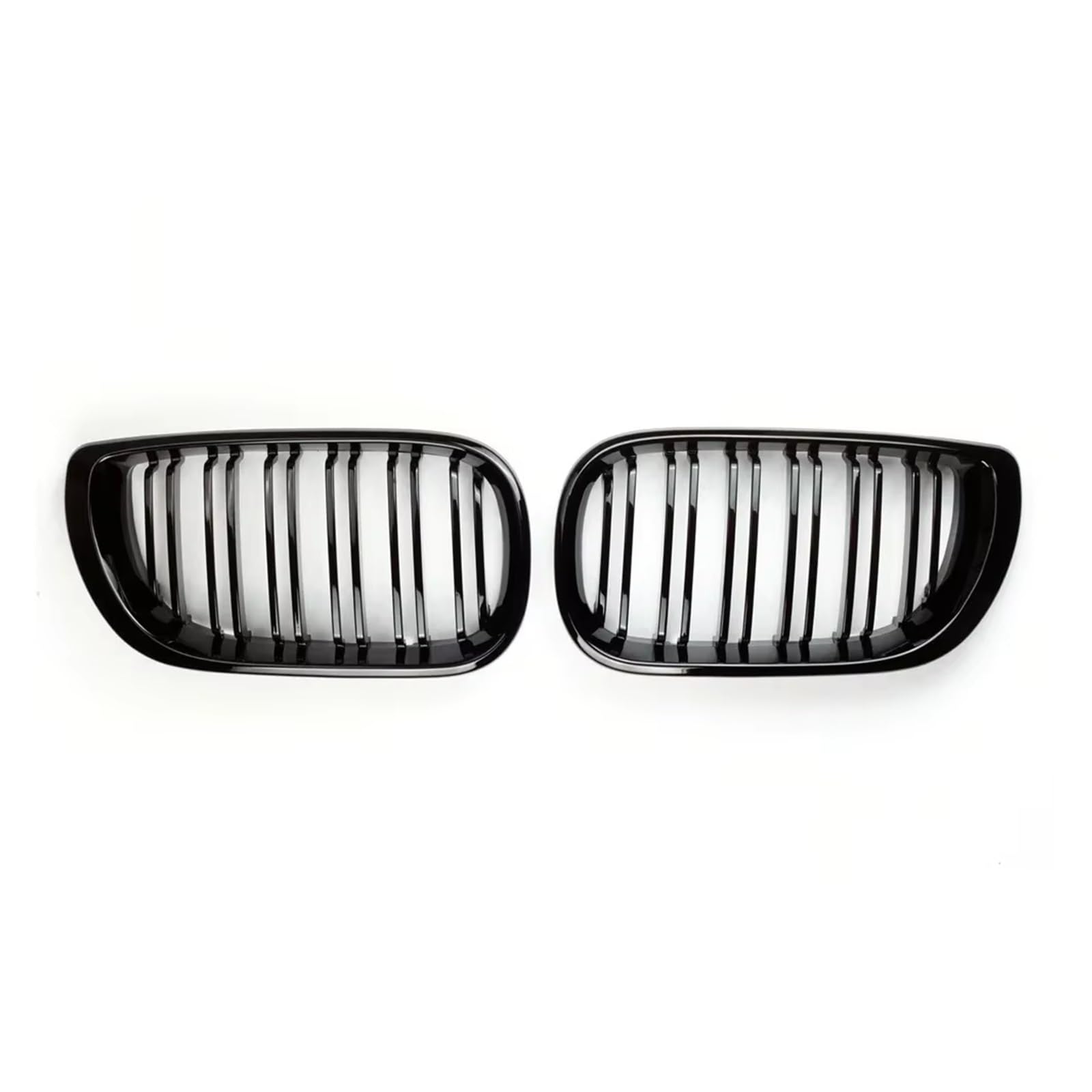 Doppelsteg Nieren Vorne Grill 1 Paar Für 3er E46 Auto Frontstoßstangengitter Renngrill Nieren Dual Line Grills Schwarz Glänzend 4 Türer 2002 2003 2004 2005 Grill Front von Xgupxuc