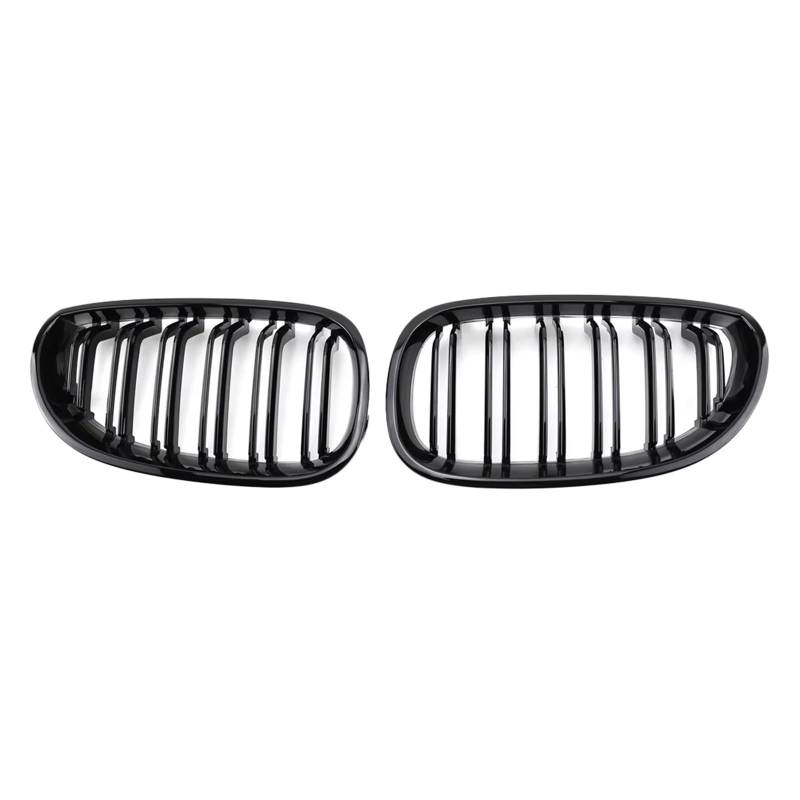 Doppelsteg Nieren Vorne Grill 1 Paar Schwarz Glänzender Frontnierengrill Mit Doppellamelle 2 Linien L Für E60 E61 5er-Serie M5 520I 535I 550I 2004-2009 Renngitter Grill Front von Xgupxuc