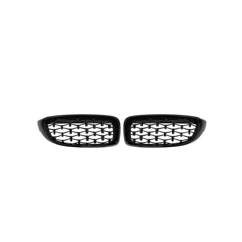 Doppelsteg Nieren Vorne Grill 2-teiliger Frontstoßstangen-Diamant-Nierengrill, Renngrill Für F32 F33 F36 F80 F82 Cabriolet Coupe 425i 430i 440i 435i 2013-2015 2016 2017 2018 Grill Front(Schwarz) von Xgupxuc