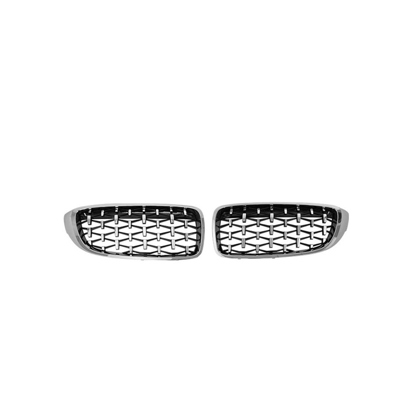 Doppelsteg Nieren Vorne Grill 2-teiliger Frontstoßstangen-Diamant-Nierengrill, Renngrill Für F32 F33 F36 F80 F82 Cabriolet Coupe 425i 430i 440i 435i 2013-2015 2016 2017 2018 Grill Front(Silber) von Xgupxuc