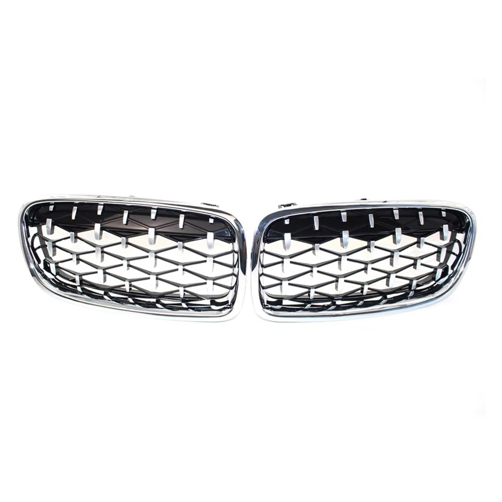 Doppelsteg Nieren Vorne Grill 2X Chrom Diamant Meteor Auto Vorderen Stoßfänger Mesh Grille Für F30 F31 3 Serie 320i 328i 330i 335i 2013 2014 2015 2016 2017 2018 Grill Front von Xgupxuc