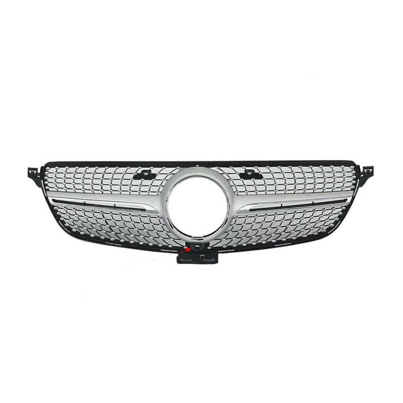 Doppelsteg Nieren Vorne Grill Auto Frontstoßstangengrill Diamant-Renngrill Für Benz W166 GLE-Klasse GLE350 GLE400 GLE500 2016 2017 2018 2019 Grill Front(Silver with Camera) von Xgupxuc